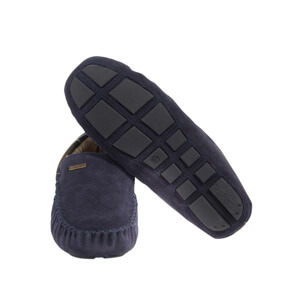 Barbour Monty Navy Suede Slippers